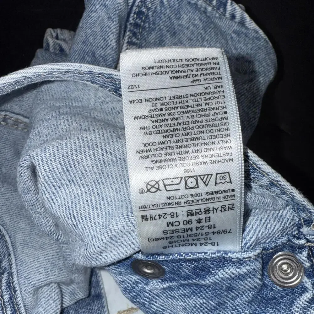 Baby Gap Vintage Wash Denim Ruffled Shortalls Short‎ Overalls Farm Toddler Girl